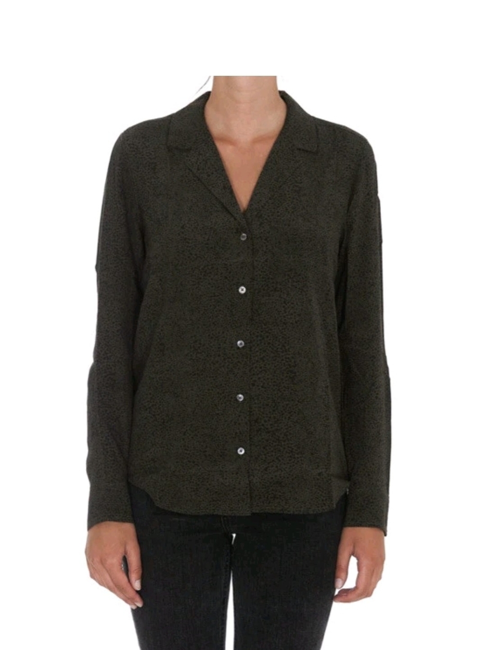 Rails Rebel Olive Speckled Print Button-Down Shirt Size XL
